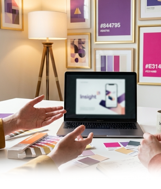 création identité visuelle insight creative studio Neuchâtel header slider responsive